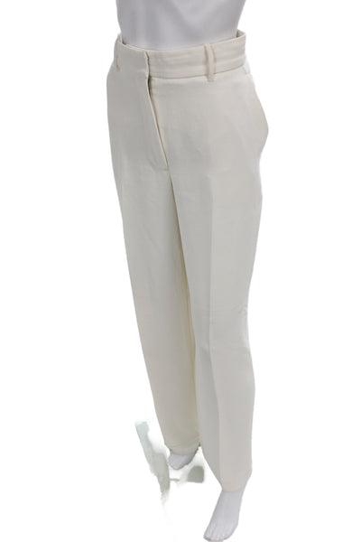 Wilfred Unisex Adults Dress Pants Ivory 100% Polyester Button Inseam 34 Size 8