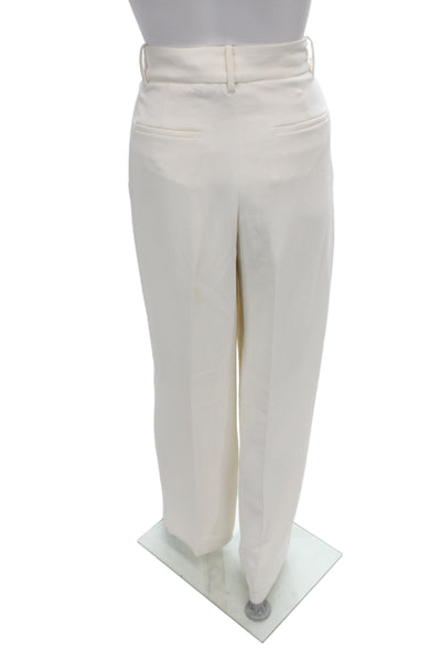 Wilfred Unisex Adults Dress Pants Ivory 100% Polyester Button Inseam 34 Size 8