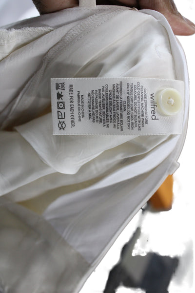 Wilfred Unisex Adults Dress Pants Ivory 100% Polyester Button Inseam 34 Size 8