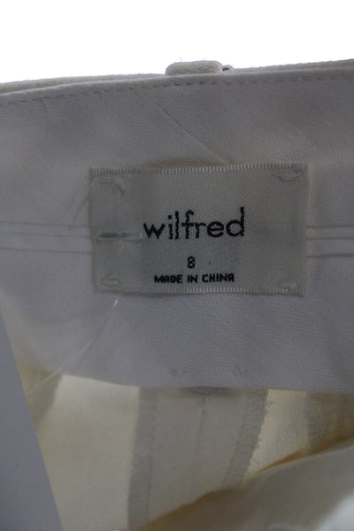 Wilfred Unisex Adults Dress Pants Ivory 100% Polyester Button Inseam 34 Size 8