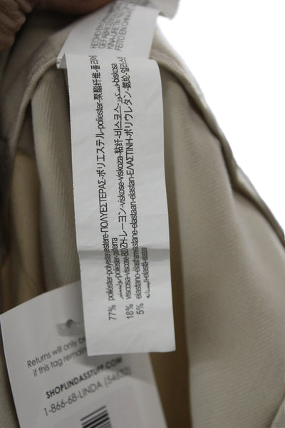 Zara Unisex Adults Dress Pants Beige Polyester Button Inseam 32 Size M
