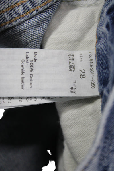 Moussy Womens Cut-Off Shorts Blue 100% Cotton Button Size 26