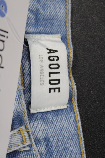 Agolde Womens Cutoff Cotton Shorts Blue Size 28