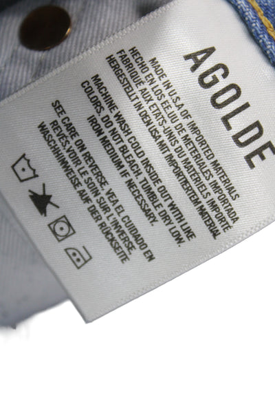 Agolde Womens Cutoff Cotton Shorts Blue Size 28