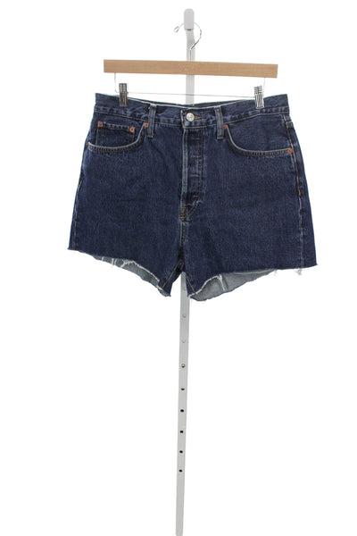 Re/Done Womens Cut-Off Denim Shorts Blue Organic Cotton Size 28