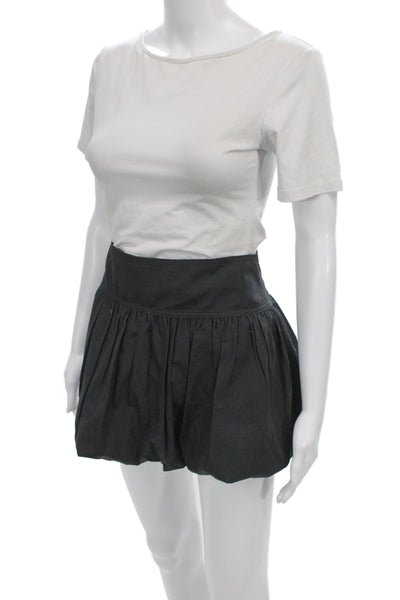 Sunday Best Womens Pleated Skirt Gray 100% Cotton Short Zip Size 2