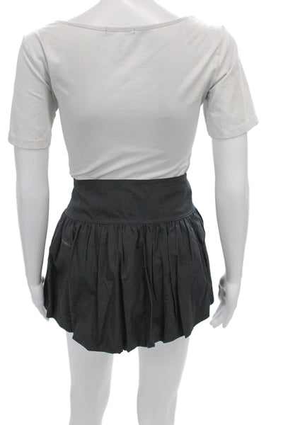 Sunday Best Womens Pleated Skirt Gray 100% Cotton Short Zip Size 2