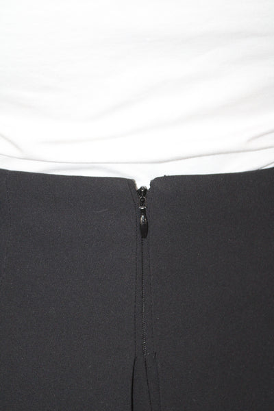 Amanda Uprichard Womens Pleated Skirt Black Polyester Buckle Size S