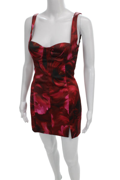 Lovers + Friends Womens Bodycon Sweetheart Dress Red Size S