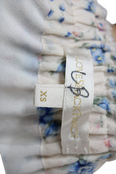 Lovers + Friends Womens Silk Floral Mini Skirt Beige Size XS