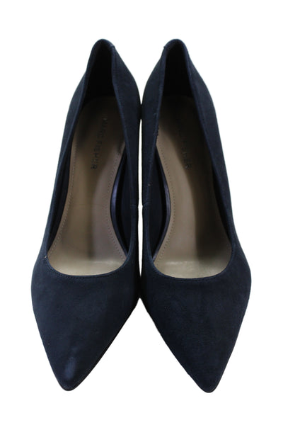 Marc Fisher Womens Suede Pointed Toe Heels Pumps Navy Size 8.5M