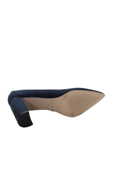 Marc Fisher Womens Suede Pointed Toe Heels Pumps Navy Size 8.5M
