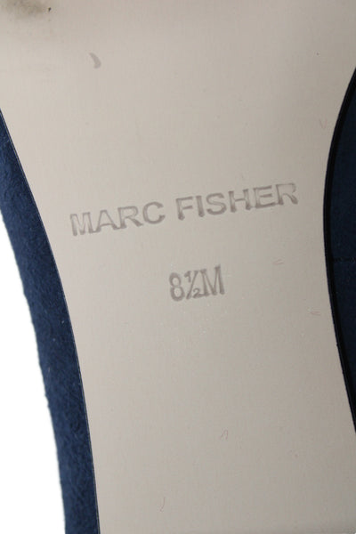 Marc Fisher Womens Suede Pointed Toe Heels Pumps Navy Size 8.5M
