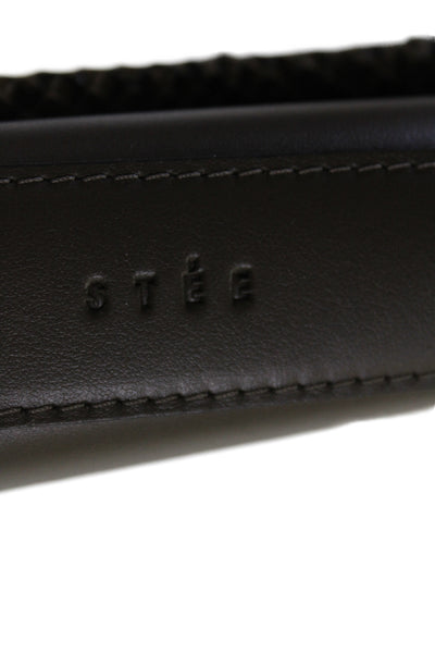 Stee Womens Leather Patchwork Clutch Bag Brown