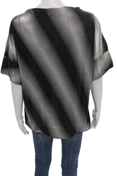 Armani Collezioni Women Multicolor Striped Cowl Neck Blouse Size 10