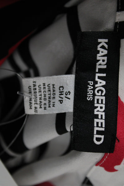 Karl Lagerfeld Women Tunic Button-Up Long Sleeve Geometric Multicolor Size S
