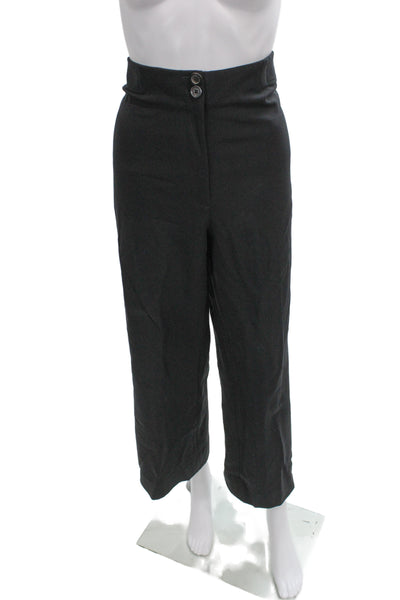 Elie Tahari Women Cropped Gray Viscose Button Pants Professional Size 14