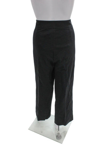 Elie Tahari Women Cropped Gray Viscose Button Pants Professional Size 14