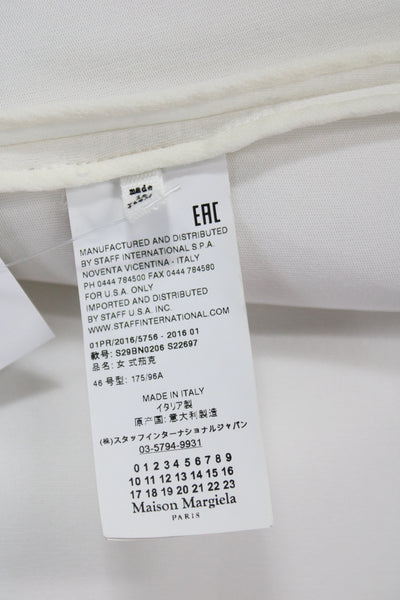 Maison Margiela Women White Basic Jacket Long Sleeve Size 46