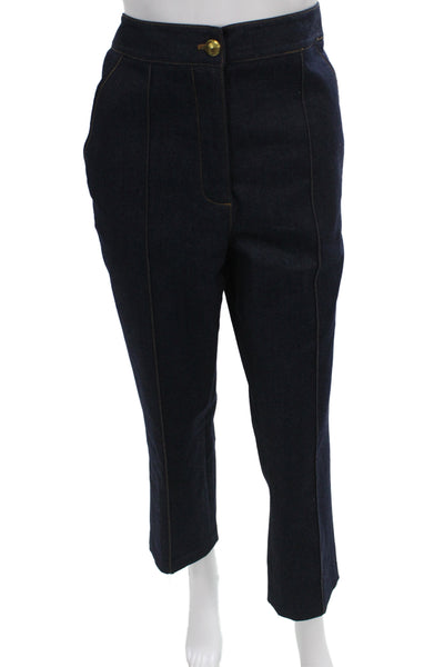 Veronica Beard Women Dress Pants Blue Mid Rise Button Size 10
