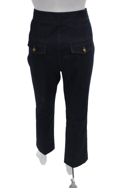 Veronica Beard Women Dress Pants Blue Mid Rise Button Size 10