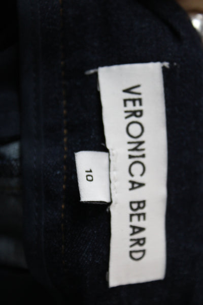 Veronica Beard Women Dress Pants Blue Mid Rise Button Size 10