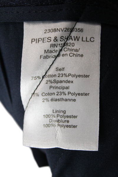 Veronica Beard Women Dress Pants Blue Mid Rise Button Size 10