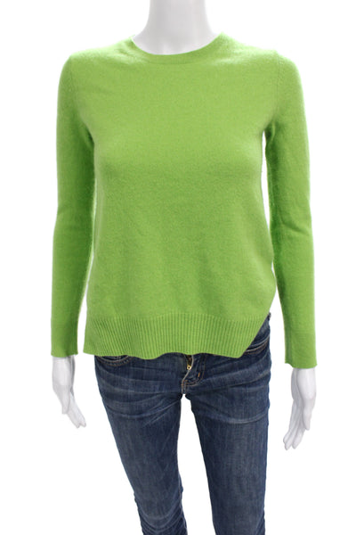 Neiman Marcus Womens Green Cashmere Pullover Sweater Crew Neck Size S