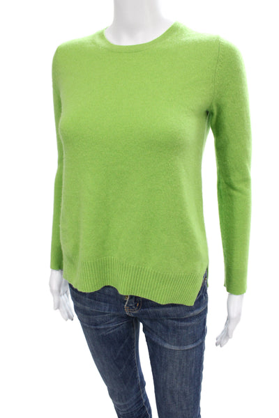Neiman Marcus Womens Green Cashmere Pullover Sweater Crew Neck Size S