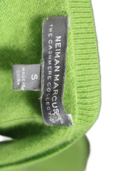 Neiman Marcus Womens Green Cashmere Pullover Sweater Crew Neck Size S