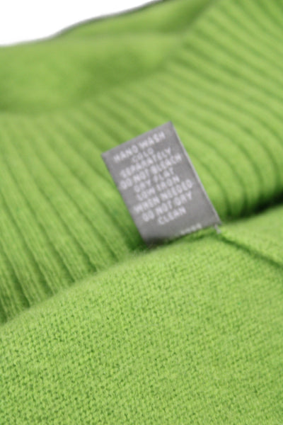 Neiman Marcus Womens Green Cashmere Pullover Sweater Crew Neck Size S