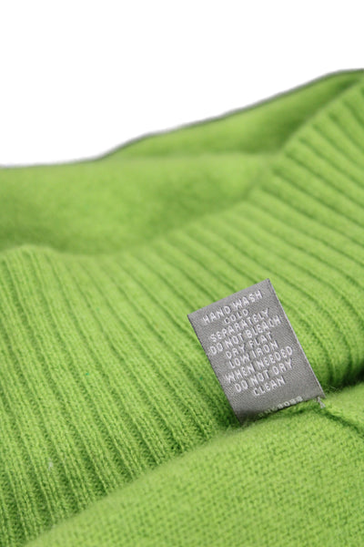 Neiman Marcus Womens Green Cashmere Pullover Sweater Crew Neck Size S