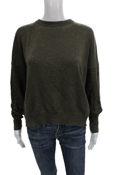 Apiece Apart Women Green Cotton Turtleneck Pullover Sweater Size XS