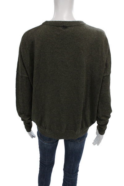 Apiece Apart Women Green Cotton Turtleneck Pullover Sweater Size XS