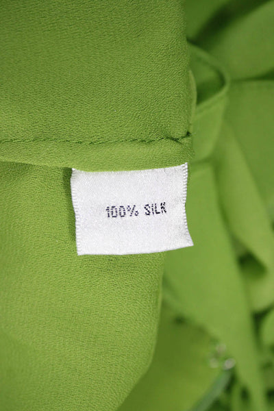 Claire Dickson Womens Green Silk Shift Dress Sleeveless Straight Neck Size 8