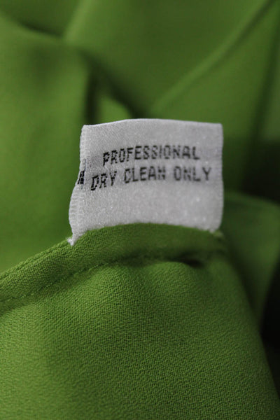 Claire Dickson Womens Green Silk Shift Dress Sleeveless Straight Neck Size 8