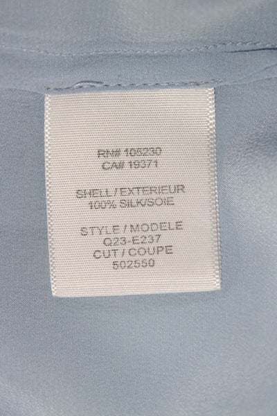 Equipment Femme Women Silk Collared Sleeveless Blouse Blue Basic Size S