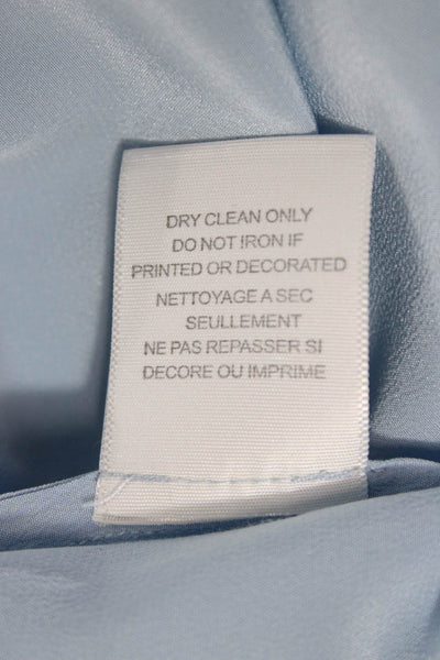 Equipment Femme Women Silk Collared Sleeveless Blouse Blue Basic Size S