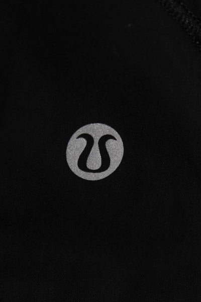 Lululemon Womens Mesh Trim Crew Neck Sleeveless Active Tank Top Black Size 6