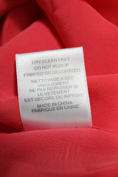 Equipment Femme Women Red Silk Collared Sleeveless Blouse Petite Size S