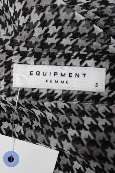 Equipment Femme Womens Silk Tunic Check Long Sleeve Buttonup Size S
