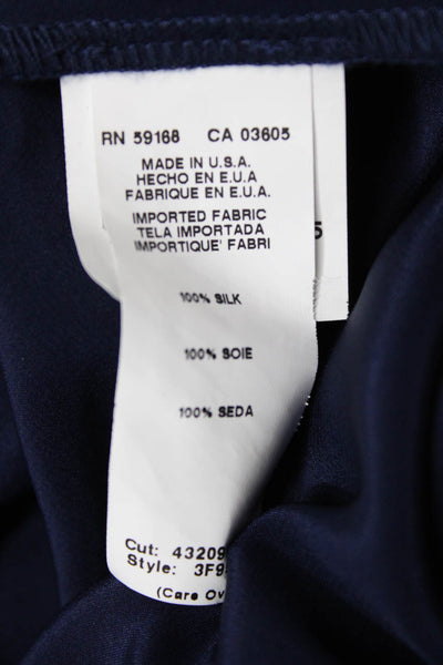 Fifteen Twenty Womens Silk Collared Long Sleeve Basic Blouse Blue Size M