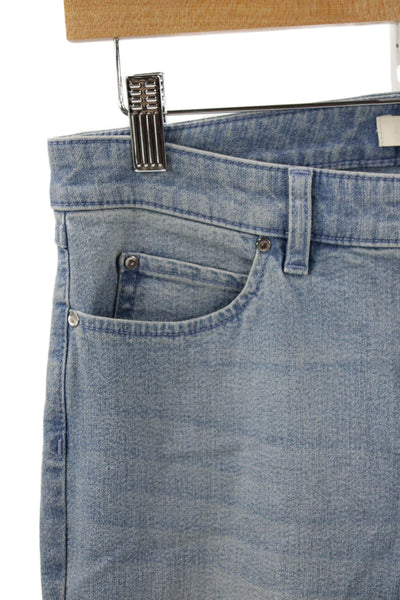 Etcetera Womens Flared Jeans Blue Cotton High Rise Button Boho Size 4