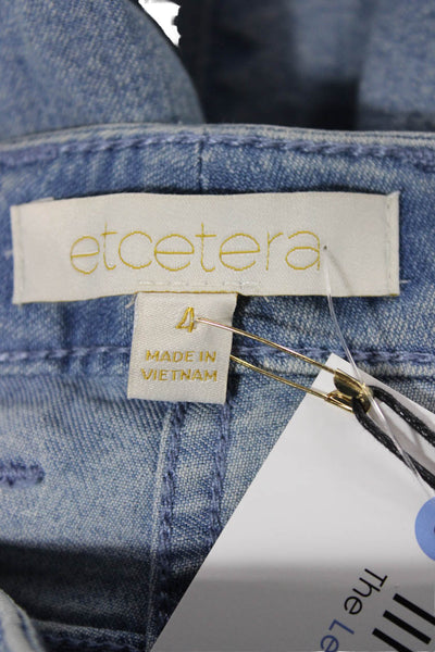 Etcetera Womens Flared Jeans Blue Cotton High Rise Button Boho Size 4