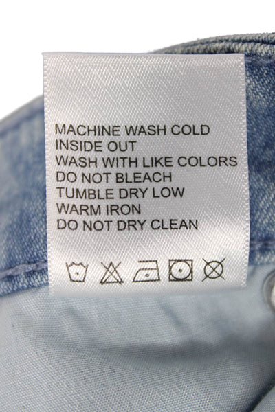 Etcetera Womens Flared Jeans Blue Cotton High Rise Button Boho Size 4