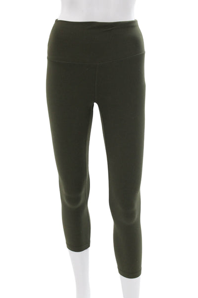 Lululemon Womens Capri Leggings Green Athleisure Polyester Blend Size 4
