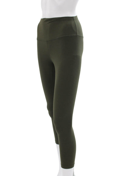 Lululemon Womens Capri Leggings Green Athleisure Polyester Blend Size 4