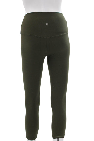Lululemon Womens Capri Leggings Green Athleisure Polyester Blend Size 4