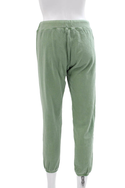 Perfect White Tee Unisex Adults Green Cotton Jogger Pants Drawstring Size S