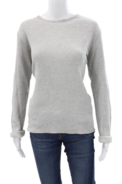 Allsaints Womens Basic Gray Cotton Crew Neck Long Sleeve T-Shirt Size S